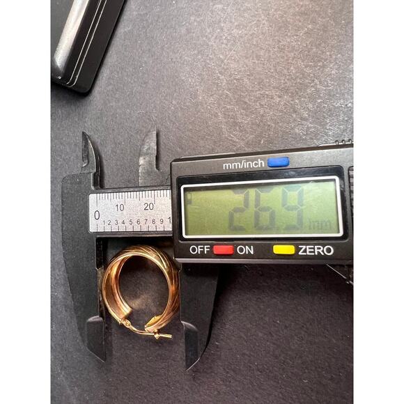 Rose Gold over sterling silver Italian hoop earrings - Picture 4 of 14